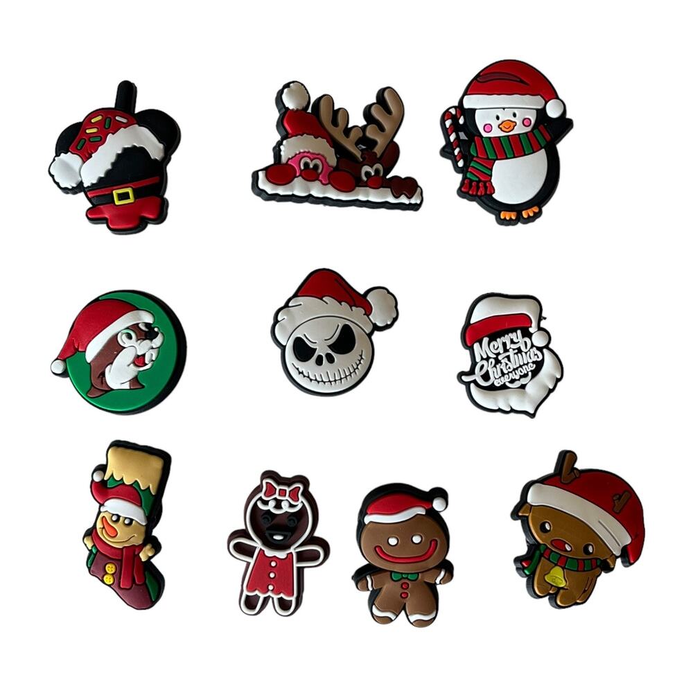 NEW Nightmare Before Christmas SHOE CHARMS 10pc for Croc Shoes Zippers Holiday